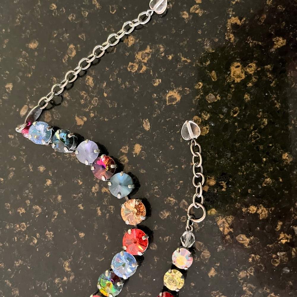 Multicolor Crystal Necklace single strand - Picture 3 of 5